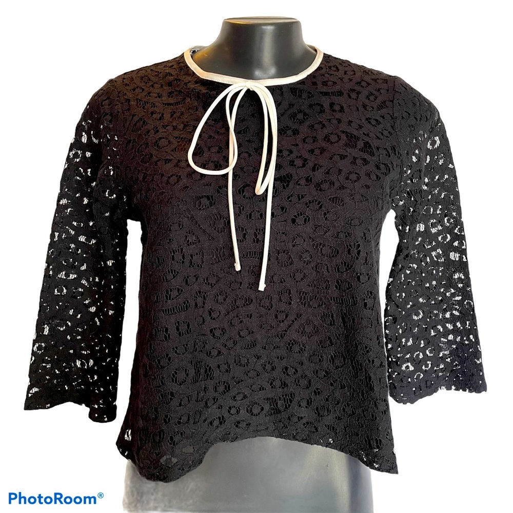 ZARA black lace top, size Medium